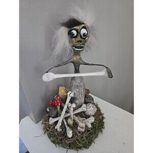 OOAK Creepy Oddity Clay Sculpt Woodland Mushrooms Scary Forest Gremlin Creature